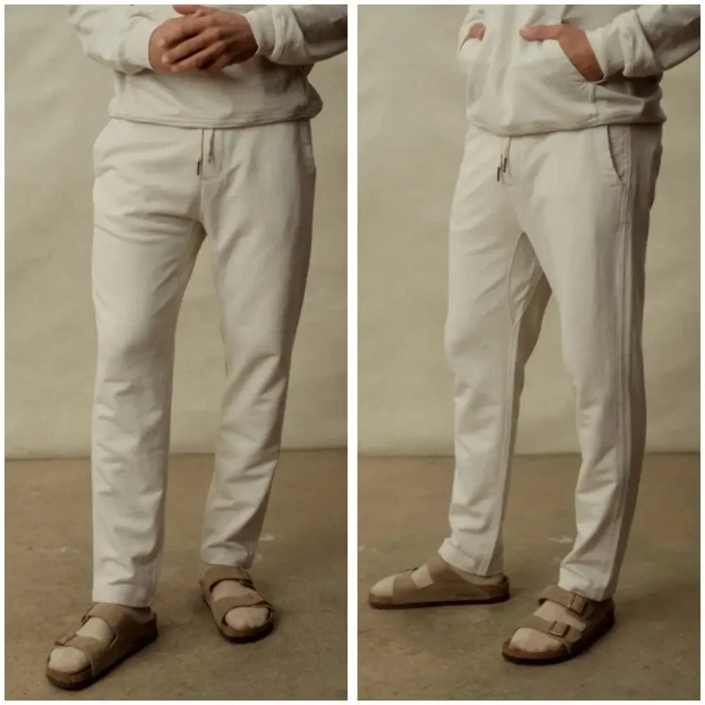 Buck Mason Sweatpants Mens XS Ivory Brushed Loopback French Terry Lounge Pants